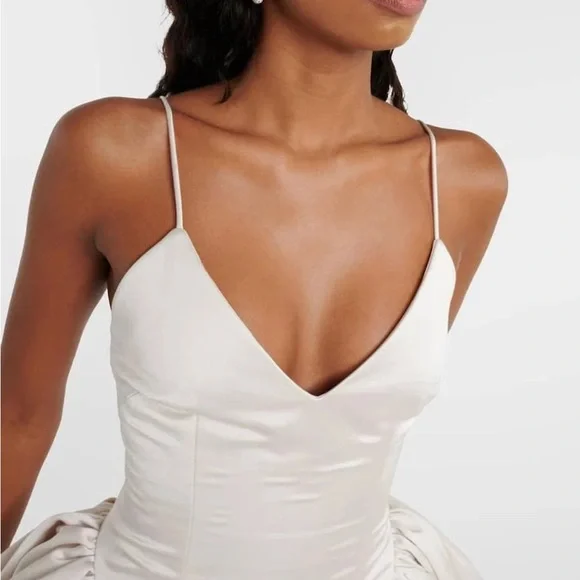 Danielle Frankel Estelle Bridal Satin Twill Mini Dress - Picture 7 of 14